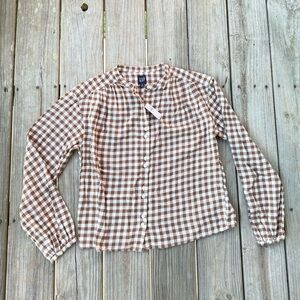 GAP Brown and White Checkered Shirt